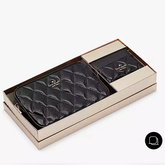 *BOGO FREE* NWT Kate Spade Glimmer Quilted Patent Leather Boxed Crossbody Set - Picture 3 of 7